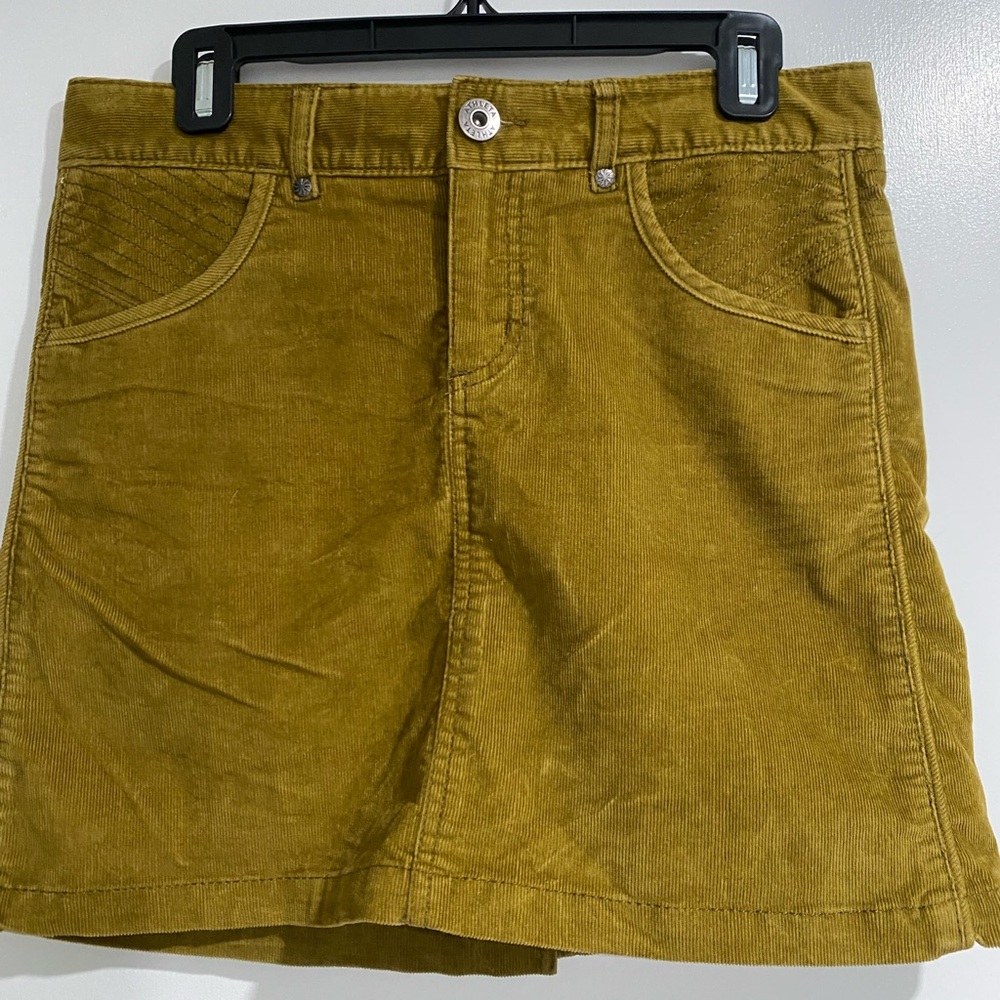 Athleta kaleidoscope corduroy skirt brown camel size 4